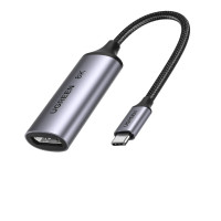 UGREEN CM654 USB-C M to DP F Connector 8K 10cm Adapter แปลงสัญญาณ (USB-C to Display Port) - Aluminium Gray