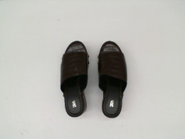 Women's dark brown open toe high heels 