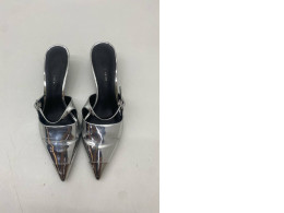 Women's silver pointed toe high heels 