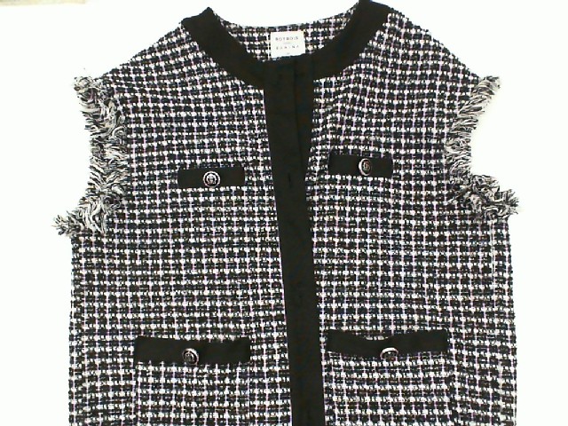 Women's sleeveless shirt with white buttons and black stripes Women's sleeveless shirt with white buttons and black stripes