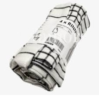 IKEA RINNIG Dish towel, white/dark gray/patterned Cotton 18"x24" (4 PACK)