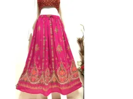 Pink long skirt with bells