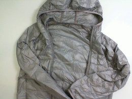 Gray zip-up jacket with hood