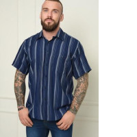 Men's dark blue striped shirt