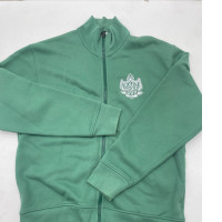 Men's green long sleeve zip up shirt