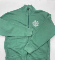Men's green long sleeve zip up shirt