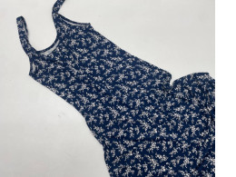 Dark blue women's summer dress with flowers print Dark blue women's summer dress with flowers print