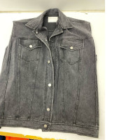 Women's black sleeveless denim jacket Women's black sleeveless denim jacket