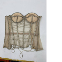 Women's cream colored patterned tube top