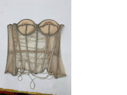 Women's cream colored patterned tube top