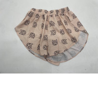 Women's beige shorts with cat print Women's beige shorts with cat print
