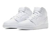 Nike Air Jordan 1 Mid 'Triple White' 554725-130 Nike Air Jordan 1 Mid 'Triple White' 554725-130