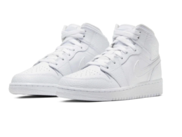  Nike Air Jordan 1 Mid 'Triple White' 554725-130