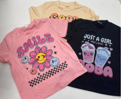 Set of 3 colourful girl's t shirts