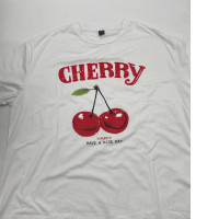 White t shirt with cherry print White t shirt with cherry print