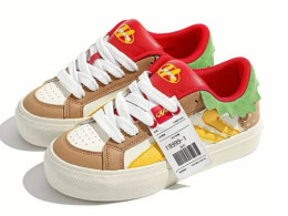 Hamburger shoes, height increasing shoes, cute hamburger shoes