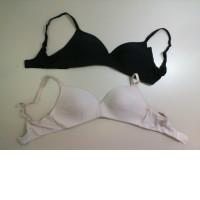 Set of 2 bras. black + beige