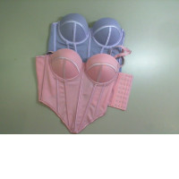 Set of 2 corsets, purple + pink