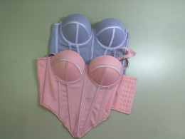 Set of 2 corsets, purple + pink