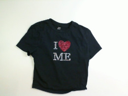 Black short t-shirt with applique Black short t-shirt with applique