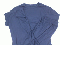 Set of 2 Blue long-sleeved round neck t-shirt and blue long pants 