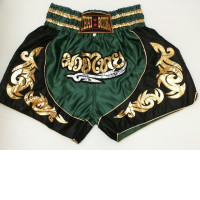 Green and black Thai boxing shorts 