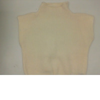 Women's Cream Turtleneck Sleeveless Top 