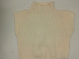 Women's Cream Turtleneck Sleeveless Top 