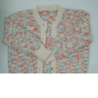 Long sleeve sweater with white buttons and rainbow pattern Long sleeve sweater with white buttons and rainbow pattern