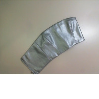 Gray leatherette top with zipper