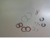 Set of 7 earrings rings