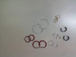 Set of 7 earrings rings