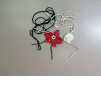 Set of 2 neck cords and flower pendant