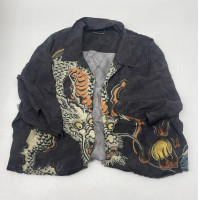 Black men's shirt with dragon print Black men's shirt with dragon print