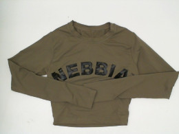 Women's long-sleeved round neck T-shirt, khaki green Women's long-sleeved round neck T-shirt, khaki green