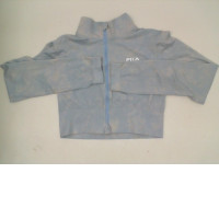 Navy blue long sleeve zip-up workout top 