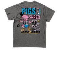 grey t-shirt with NO PIG NO RIDE print