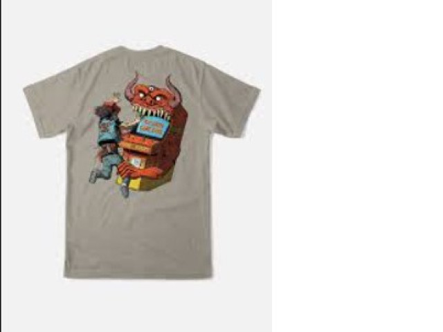 light brown t-shirt with monster print light brown t-shirt with monster print