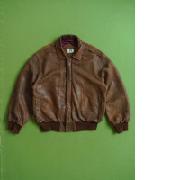 Dark brown leather men's jacket