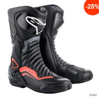 USED Alpinestars Smx 6 V2 Boots Black Fluo Red