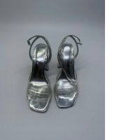Light grey women's shoes with heel