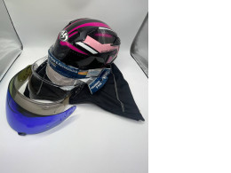 Motorcycle helmet with a set of additional glasses