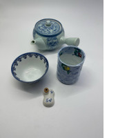 Set of `blue chineese tea dishes