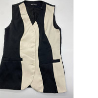 Women's black vest with white stripes