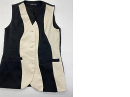 Women's black vest with white stripes