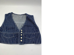Women's blue vest with white stripes 