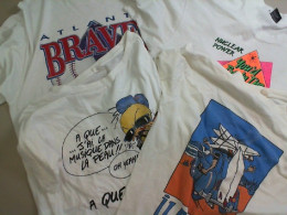 Set of 4 white t-shirts with a pattern Set of 4 white t-shirts with a pattern