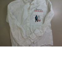 White shirt with embroidery on the pocket