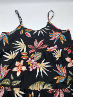 Black one-shoulder maxi dress with leaf pattern 