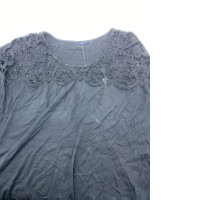Black round neck lace t-shirt  oversize 